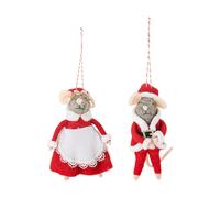 Bloomingville Suspension de sapin de Noël Peo laine 2 pièces Rouge