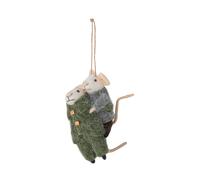 Bloomingville Suspension de sapin de Noël Peo laine 2 pièces Vert-gris. 11 cm