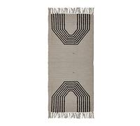 Bloomingville Tapis à Franges en Laine mélangée - Motif géométrique - 132 x 61 x 0 cm - Crème