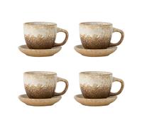 Bloomingville Tasse avec soucoupe Brenta. lot de 4 Naturel