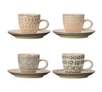 Bloomingville Tasses à Expresso Cécile avec sous Tasses, 4 pièces