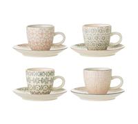 Bloomingville Tasses à Expresso Cécile avec sous Tasses, 4 pièces