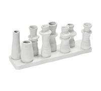 Bloomingville Vase en grès 8 Sections, 27,9 x 7,6 x 12,7 cm (L x l x H), Blanc