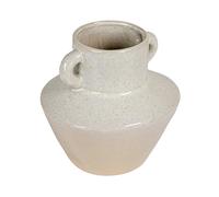 Bloomingville Vase Rond en grès avec Finition émaillée réactive et poignées Verticales Gris Clair