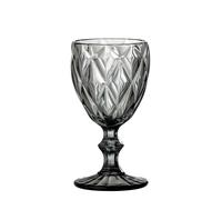 Bloomingville Verre de Vin Asana Gris 17x9 CM Verre 320 ML Relief Motif