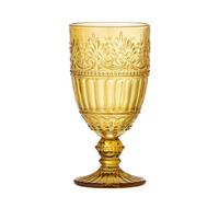 Bloomingville Verre de Vin Feyza Jaune 17x8 CM Verre 325 ML Relief Motif