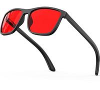 Bloomoak Bloque la lumière bleue à 99%, anti-fatigue, anti-éblouissement, matériau TR90, adapté aux écrans, jeux, téléviseurs, téléphones mobiles… (rouge - 100% - sommeil)