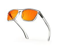 Bloomoak Bloque la lumière bleue à 99%, anti-fatigue, anti-éblouissement, matériau TR90, adapté aux écrans, jeux, téléviseurs, téléphones mobiles (Ambre - 99% - Monture Transparente)