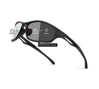 Bloomoak Les meilleures lunettes de soleil de sport polarisées de pour cool black/Protection UV/Cadre incassable TR90 - Pour la conduite de nuit/la course/le cyclisme/le golf (Photochromique)