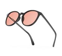 Bloomoak Lunettes bloquant la lumière bleue à 99,9%, lunettes rondes rétro de jeu, soulagent la fatigue oculaire et améliorent le sommeil, adaptées aux écrans (Rose - 80% - Cadre rétro noir)