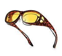 Bloomoak Lunettes de conduite de nuit - Lunettes de vision nocturne - Enveloppantes - Anti-reflet - Protection UV400 - Unisexe - Pour la conduite, la pêche, les sports de plein air, jaune