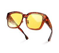 Bloomoak Lunettes polarisées pour conduite de nuit/surdimensionnées tendance/anti-reflet pour femme/lunettes enveloppantes/adaptées pour la conduite, Cadre de tortue