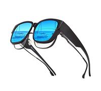 Bloomoak Surlunettes polarisées anti-reflet avec protection UV 400 pour homme et femme - Lunettes de soleil surdimensionnées - Convient pour la conduite, la pêche, le golf