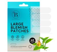 BLOOMORA Patch Bouton Grand - Pimple Patch Anti Bouton en Hydrocolloïde avec Huile d’Arbre à Thé, Discret et Efficace, Conçu pour les Zones de Poussées Plus Étendues, Visage et Corps (40 Pièces)