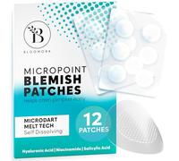 BLOOMORA Patch Bouton Pimple Microdart pour l'acné à un Stade Précoce, Hydrocolloid Patch à la Niacinamide, à l'acide Salicylique et à l'acide Hyaluronique, Anti Bouton Visage (12 Pièces) - GEN3