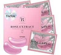 BLOOMORA Patch Yeux Anti Cernes (30 paires), Masque Yeux avec Niacinamide et Acide Hyaluronique, Patch Anti Cernes Yeux, Anti Poche Sous Les Yeux, Patchs Pour les Yeux - Rose