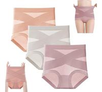 Bloompink Sous-vêtements anti-fuite, confort ultime, étanche et gainant, culotte taille haute en coton sans couture, 3 pièces - A, XXL