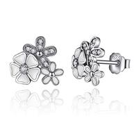 Blooms Boucles d'oreilles clous en forme de cerise pour femme Boucles d'oreilles en zircon Daisy Bijoux, A
