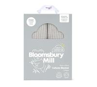 Bloomsbury Mill - Lot de 2 - 100% Pur Coton Biologique - Couvertures Ultra-Douces en Coton Cellulaire pour Bébé - 75cm x 95cm - Landau/Poussette/Couffin - Gris