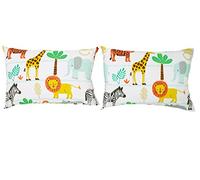 Bloomsbury Mill - Motif Aventure Safari - Animaux de la Jungle - Paire de Taies D’Oreiller (Extra) - 50cm x 75cm