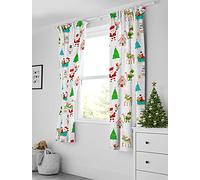 Bloomsbury Mill Paire de rideaux doublés avec embrasses pour enfants Motif Winter Wonderland 168 x 183 cm
