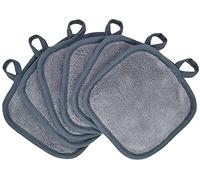 BloomSesame Lot de 12 chiffons démaquillants réutilisables en microfibre douce pour le visage, les yeux, les lèvres - 5 x 5inch - Gris