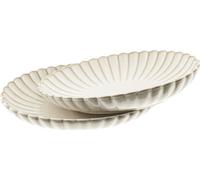Bloomy Set de 2 plats de service en porcelaine de haute qualité - 23 x 16 x 4 cm