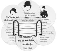 BLOOOK Set de dessous de tasse en céramique avec Charlie Chaplin