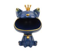 BLOOOK Statue de chat souriant [petite taille] Grande boîte de rangement pour chat, sculpture Maneki Neko, boîte de rangement pour chatons, plateau à bijoux