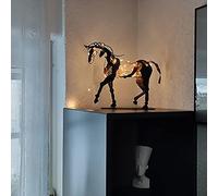BLOOOK Statue décorative Cheval en métal 3D ajouré Adonis Sculpture de Cheval en métal de Style Antique, Statue de Cheval Rustique Debout