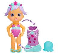 BLOOPIES Magic Tail Mermaids Daisy Mermaid Poupée avec Queue Brillante Amovible et Son ami de la mer ; gicle de l'eau et Souffle des Bulles - Jouet de Bain et Jeu pour garçons et Filles