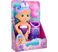 BLOOPIES Magic Tail Mermaids Nelly Mermaid Poupée avec Queue Brillante Amovible et Son ami de la mer ; gicle de l'eau et Souffle des Bulles - Jouet de Bain et Jeu pour garçons et Filles