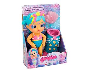 BLOOPIES Sirènes Queue Magique Lovely | Poupée sirène avec Queue Amovible et Son ami de la mer ; Lance des Jets d’Eau et Fait des Bulles - Jouet et Jeu de Bain pour garçons et Filles