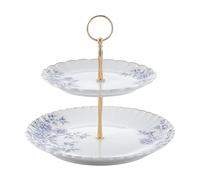 Bloosnow Présentoir à cupcakes en porcelaine dorée avec base pour mariage, fête, fête prénatale (bleu)
