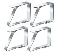 Blooven Pinces à Nappe 4 Pièces, Acier Inoxydable Nappe Clips Anti-Glissant, Convient à Tables de 3 à 5 cm d'épaisseur (Grand x 4 Pièces)