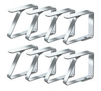 Blooven Pinces à Nappe 8 Pièces, Convient à Tables de 1 à 3 cm d'épaisseur, Acier Inoxydable Nappe Clips Anti-Glissant (Petit x 8 Pièces)