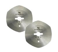 Blooy - Lot de 2 couteaux ronds RS-65 à 6 angles pour machine de découpe de tissu Eastman/OCTA/LEJIANG/DAYANG RS-65 fabriquée en acier rapide