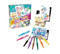 Lansay - BLOPENS Atelier Bébés Animaux - Kit Créatif pour Enfants dès 5 Ans - 8 Feutres à Souffler Effet Aérographe, Pochoirs Réutilisables- Coffret Dessin & Coloriage - Activité Loisir Créatif