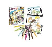 Lansay - BLOPENS - Set d'Activités Scooby DOO - 8 Feutres de Coloriage À Souffler+ 6 Pochoirs Réutilisables + Feuilles - Idée Cadeau Enfants dès 5 Ans - Kit Dessins Scooby-Doo Prêt à Utiliser
