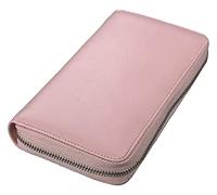 Bloquant portefeuille d'affaires en cuir billfold porte-monnaie porte-monnaie long sac à main zipper pièce poche téléphone téléphone à la mode, Rose, One size