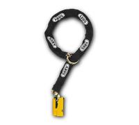 ABUS Antivol à disque Granit Detecto XPlus 8077 2.0 jaune avec chaîne 12KS Black Loop - Combinaison antivol moto avec alarme et chaîne en acier de 12 mm d'épaisseur - Accessoire moto