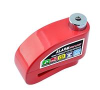 Bloque Disque Moto Alarme 130db Antivol Moto, Cadenas anti vole pour Moto Trottinette Scooter (Color : Red)