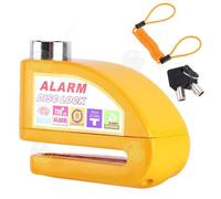 Confozen Antivol Moto avec Alarme 130dB, Bloque Disque en Alliage de Zinc, Mini U Verrouillage Sécurisé, Jaune, 85x56x31mm, Homologué SRA pour Scooter et Moto