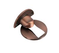 bloque porte Butoir de porte magnétique auto-adhésif monté au sol, sans perceuse, support de capture de portes magnétiques brossées exterieur(Rot)