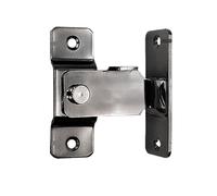 Bloque Porte Coulissante Right Angle Door Latch Stainless Steel Lock Bolt for Barn Sliding Flip Buckle Household Supplies(Black-L,2PCS)