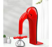 Bloque-porte en alliage d'aluminium | Dispositif de sécurité antivol coupe-vent pour hôtels et maisons | Butée de porte rouge | Solution de sécurité de porte à usage unique