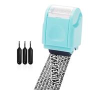 Bloqueur d'adresse ID pour la confidentialité, tampon rouleau pour protection contre le vol d'identité, défenseur de données de sécurité personnelles (Tampon vert + 3 recharges d'encre)