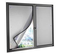 Bloqueur de chaleur de fenêtre 2 pcs, film d'isolation fenêtre étanche 39x39 pouces avec aspiration réutilisable épaissis pour les balcons, la maison, la voiture