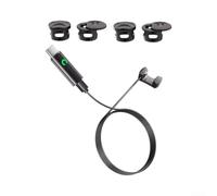 Bloqueur de lumière LED pour lunettes Meta Smart avec câble (4 housses + | Solution de charge polyvalente, alimentation efficace, finition noire élégante, design portable de 10 cm