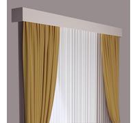 Bloqueur de rideaux supérieur - Tringle à rideaux simple de 190 cm pour fenêtres, blanc pur, séparateur d'intimité pour salon et chambre à coucher, installation facile, design durable
